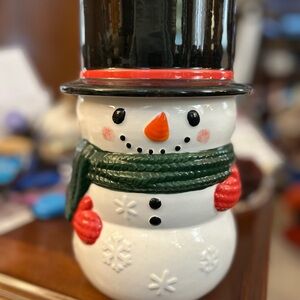 Yankee Candle Snowman Cookie Jar or large jar candle holder